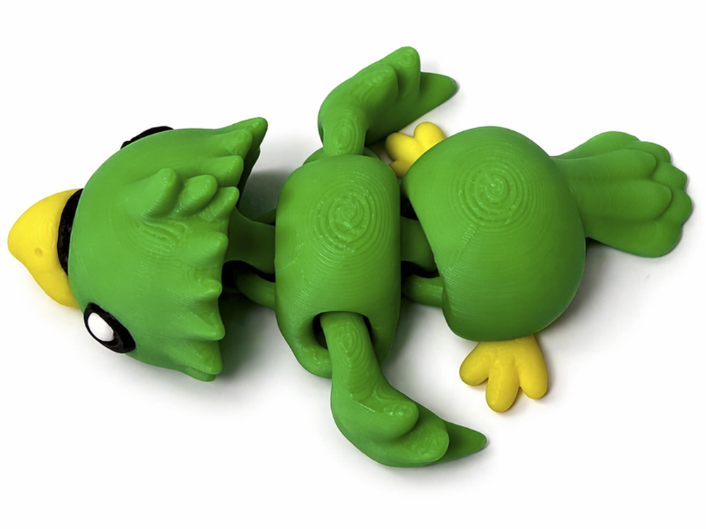 Zelený 3D papoušek – flexi figurka